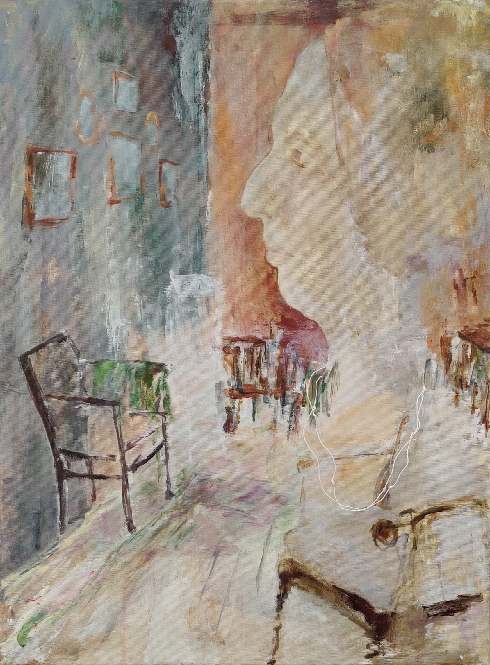 Den hvide dame 60 x 80 cm