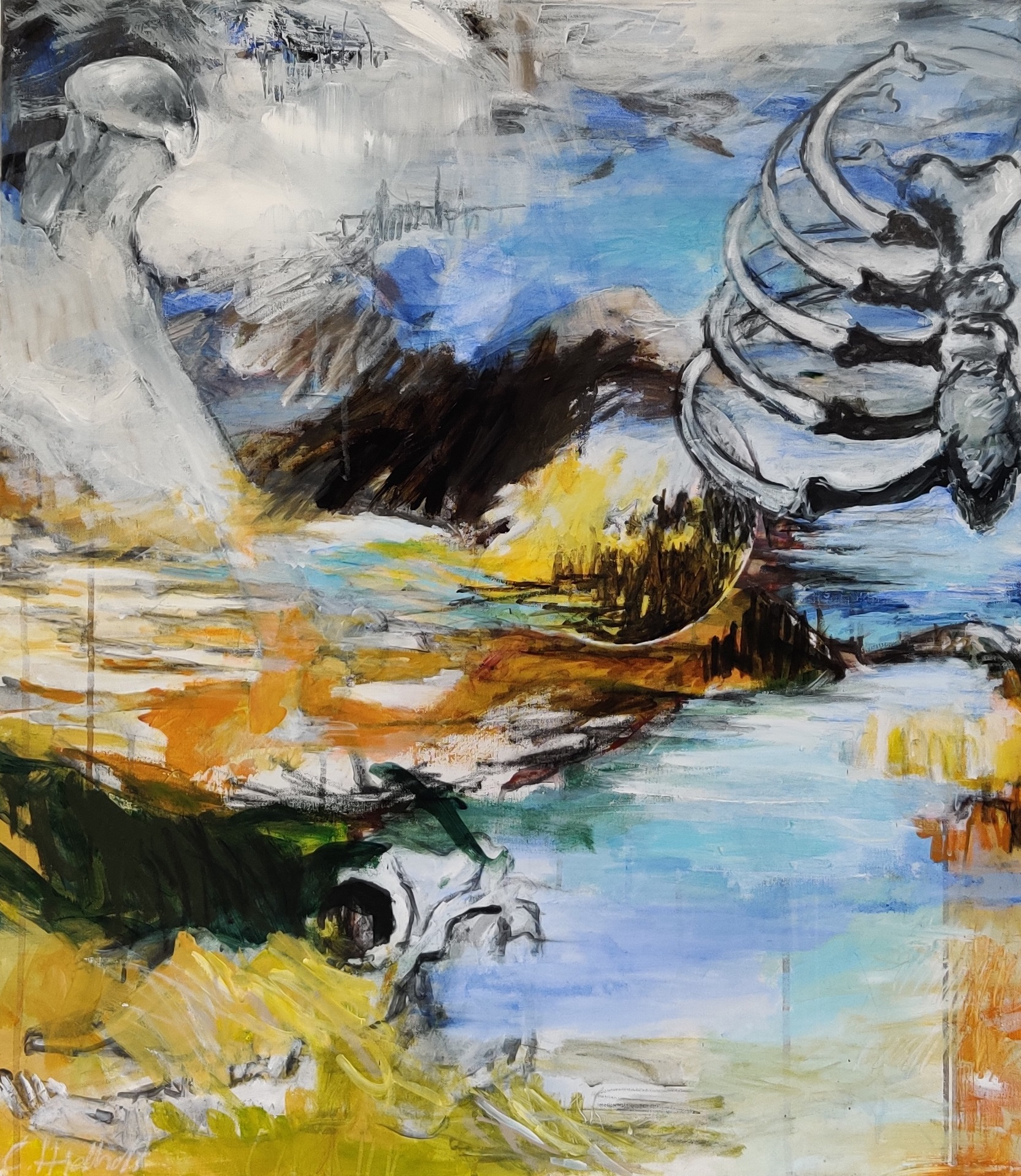 Knoglelandskab 70 x 80 cm
