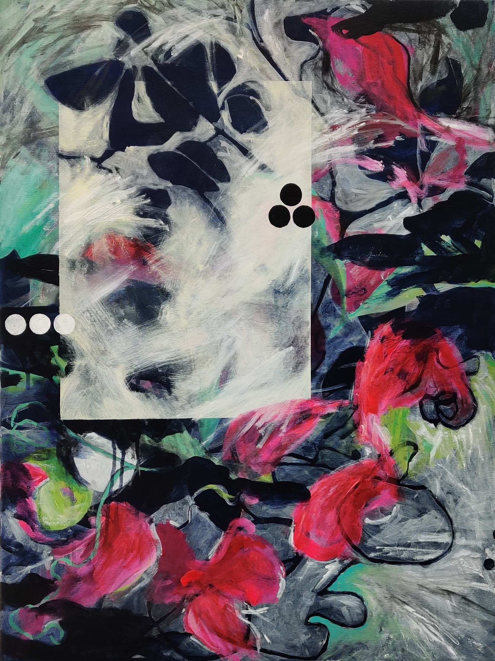Rød lathyrus 60 x 80 cm
